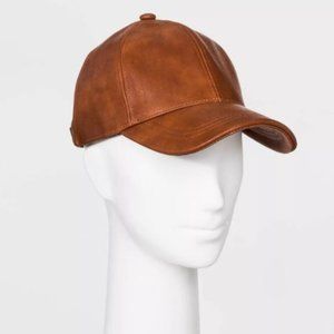 NWOT Faux Leather Baseball Hat